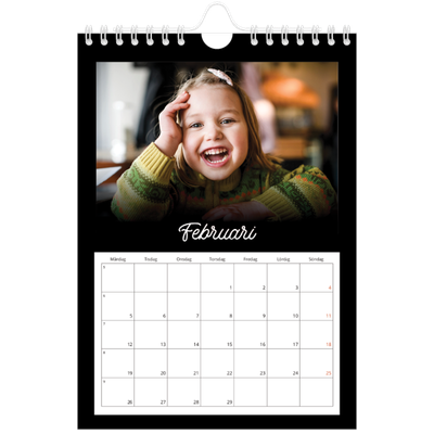 Fotokalender A5 Enkel — Svart [Februari]