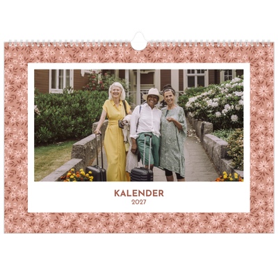 Fotokalender A3 Enkel — Blomstermönster [omslag]