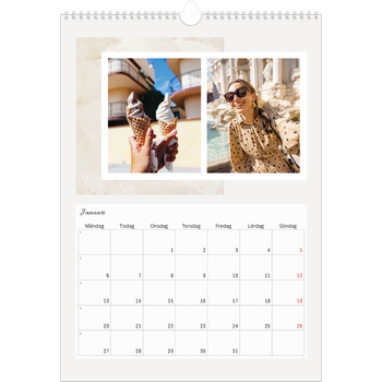 Fotokalender A3 Enkel — Pastell färger