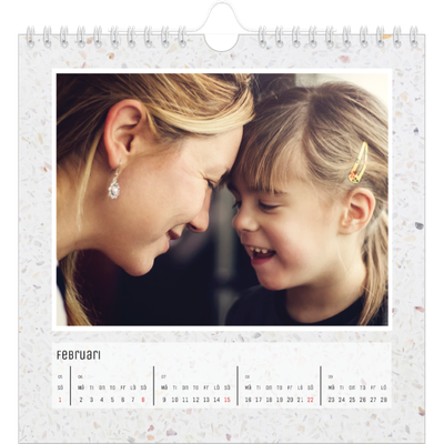 Årskalender kvadratisk — Marmor bakgrund [Februari]