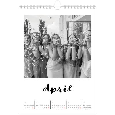 Fotokalender A4 Enkel (20 x 30 cm) — Handskriven [April]