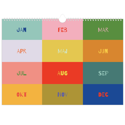 Fotokalender A3 Enkel — Färgglad kalender [omslag]