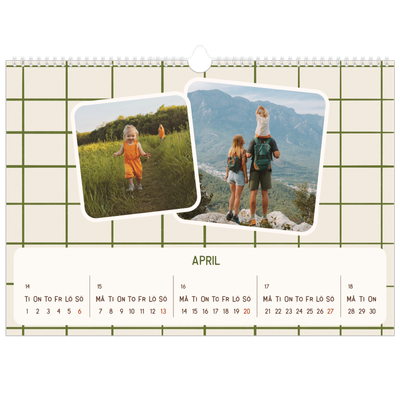 Fotokalender A3 Enkel — Retro mönster [April]