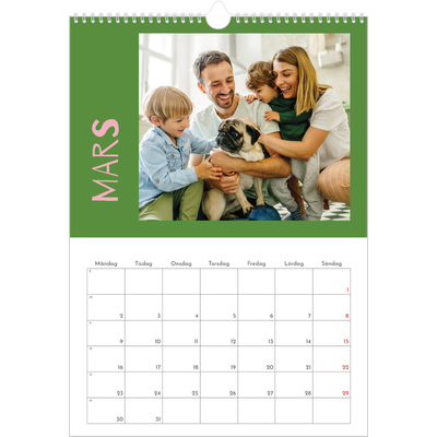 A3 Årskalender — Färgglad kalender [Mars]