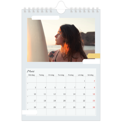Fotokalender A5 Enkel — Pastell färger [Mars]