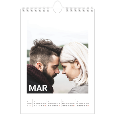 Fotokalender A5 Enkel — Stor månad [Mars]