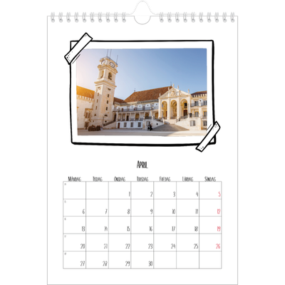 Fotokalender A4 Enkel (20 x 30 cm) — Albumögonblick [April]