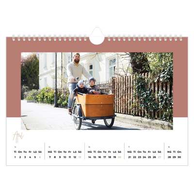 Fotokalender A4 Enkel — Kalender i naturfärger [April]