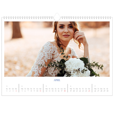Fotokalender A3 Enkel — Koboltklassiker [April]