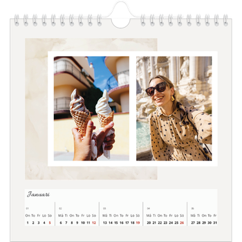 Fotokalender Kvadratisk — Pastell färger