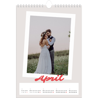 Fotokalender A4 Enkel (20 x 30 cm) — Signerad i karmosin [April]