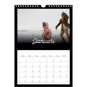 Fotokalender A4 Enkel — Svart