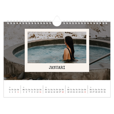 Fotokalender A4 Enkel — Porträttredigeringen [Januari]