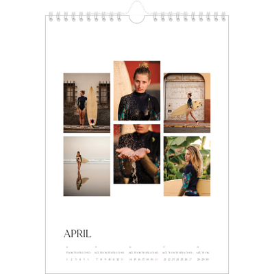 Fotokalender A4 Enkel (20 x 30 cm) — Surfing i solnedgången [April]