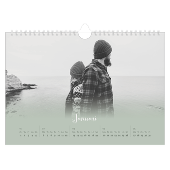 Fotokalender A4 Enkel — Grön dimma