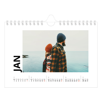Fotokalender A5 Enkel — Vit kalender
