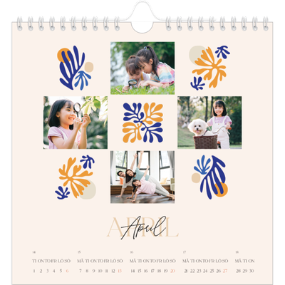 Årskalender kvadratisk — Minimalistisk korall [omslag]