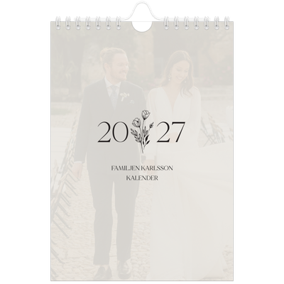 Fotokalender A5 Enkel — Initialer i blom [omslag]