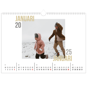 Fotokalender A3 Enkel — Dubblett text