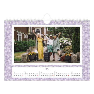 Fotokalender A5 Enkel — Blomstermönster [omslag]