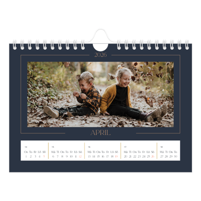 Fotokalender A5 Enkel — Preussisk blå [April]