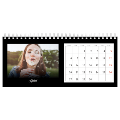 Skrivbordskalendrar — Svart [April]