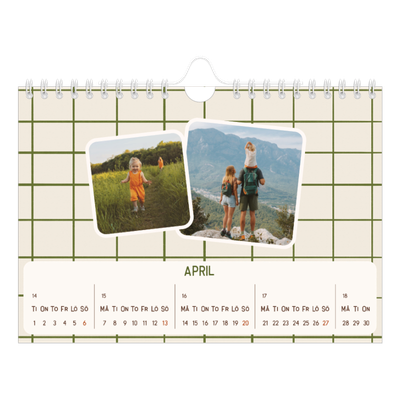 Fotokalender A5 Enkel — Retro mönster [April]