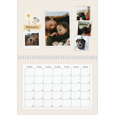 Fotokalender A3 Klassisk (30 x 40 cm) — Retro scrapbooking [Februari]