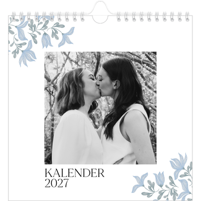 Årskalender kvadratisk — Elegant blommig [omslag]