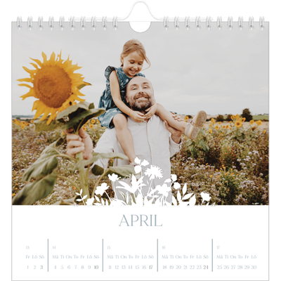 Årskalender kvadratisk — Blommotiv [April]