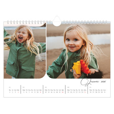 Fotokalender A4 Enkel — Ögonblicksbilder och skrift [Januari]