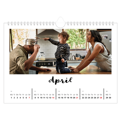 Fotokalender A4 Enkel — Handskriven [April]