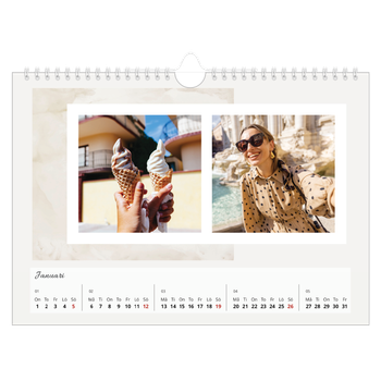Fotokalender A4 Enkel — Pastell färger