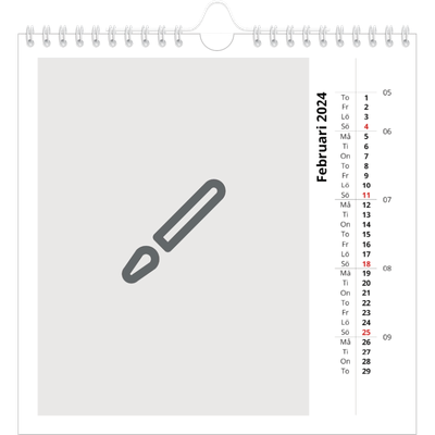 Årskalender kvadratisk — Designa din egna fotoprodukt [Februari]