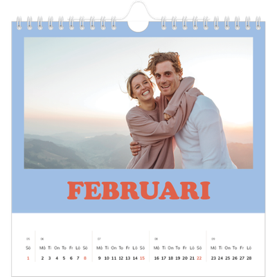 Årskalender kvadratisk — Retro ramar [Februari]