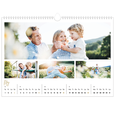 Fotokalender A3 Enkel — Handskriven månad [omslag]