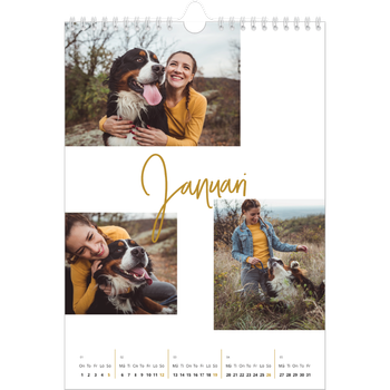 Fotokalender A4 Enkel — Guldstift