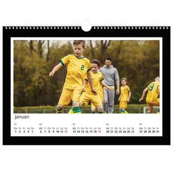 Fotokalender A3 Enkel — Svart bakgrund
