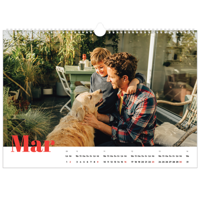 Fotokalender A3 Enkel — Storslaget år [Mars]