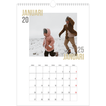 Fotokalender A3 Enkel — Dubblett text