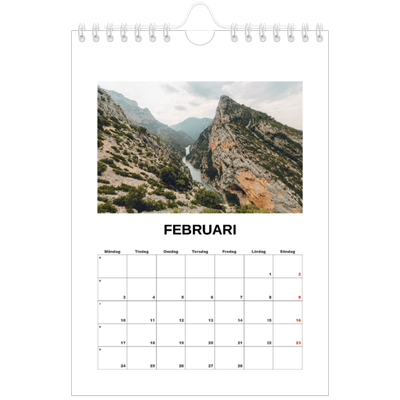 Fotokalender A5 Enkel — Enkel bild [Februari]