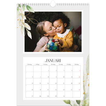 Fotokalender A3 Enkel — Blomster akvarell