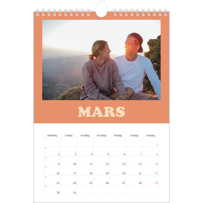 Fotokalender A4 Enkel (20 x 30 cm) — Retro ramar [Mars]