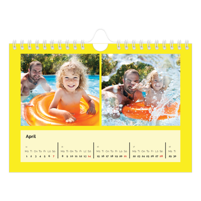 Fotokalender A5 Enkel — Skarpa färger [April]