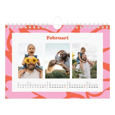 Fotokalender A5 Enkel — Färgglada mönster [Februari]