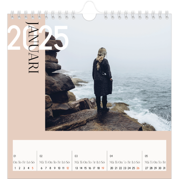 Fotokalender Kvadratisk — Överlappande text