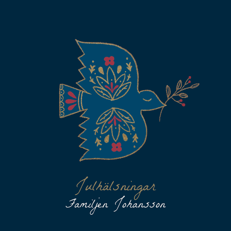 Fotokort — Folkduva - marinblå