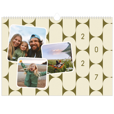 Fotokalender A3 Enkel — Retro mönster [omslag]