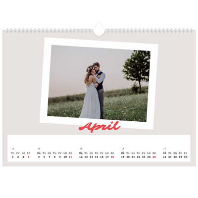 Fotokalender A3 Enkel — Signerad i karmosin [April]