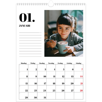 Fotokalender A3 Enkel — Serif och ögonblick